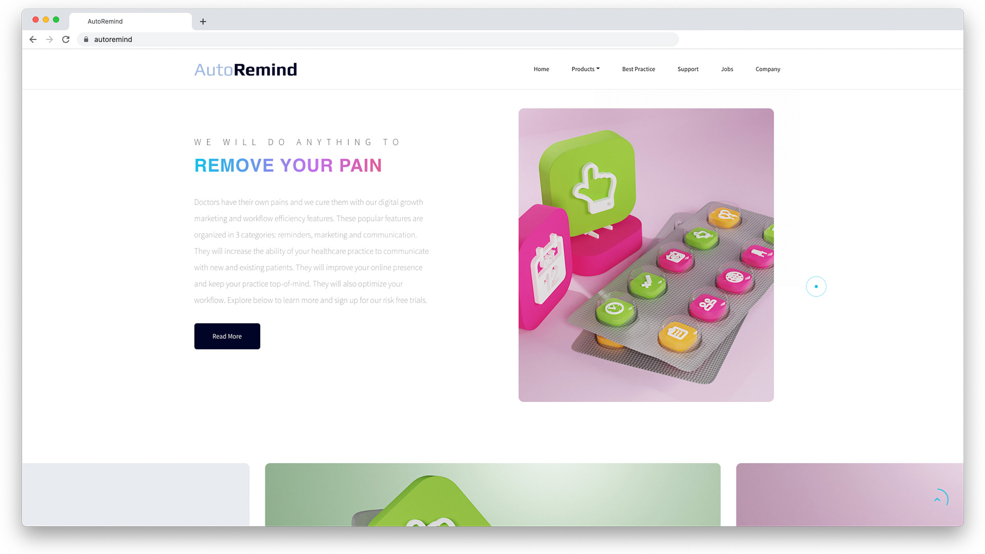 Billede af Autoreminds website